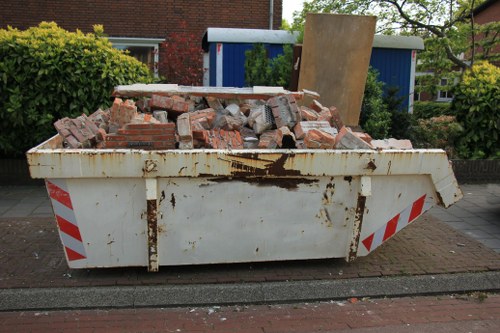 Business waste removal service vehicle in Havering